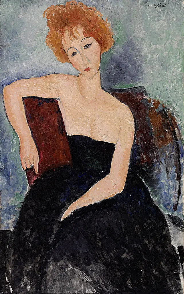 Rothaariges Mädchen im Abendkleid (1918)