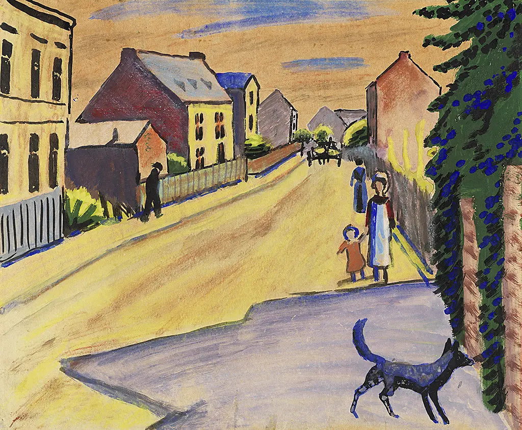 Sonnige Straße mit Hund (1911)
