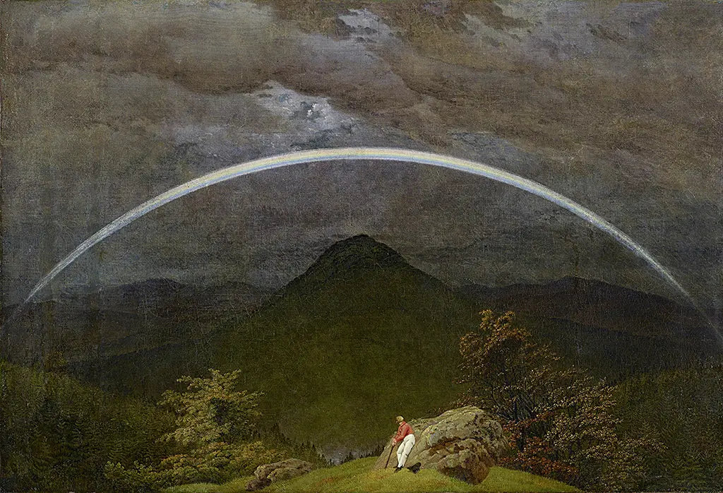 Gebirgslandschaft mit Regenbogen, Landschaft mit dem Mondregenbogen (1809)