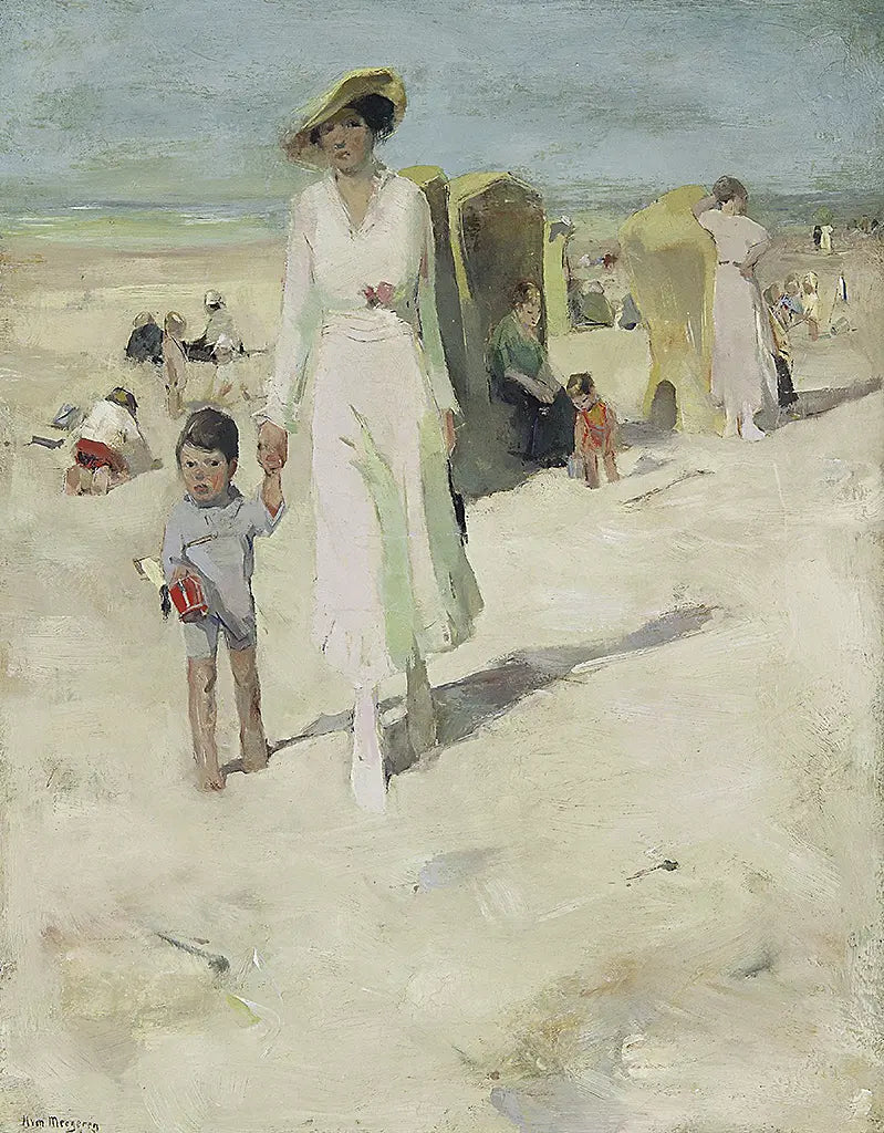 A mother and child on the beach