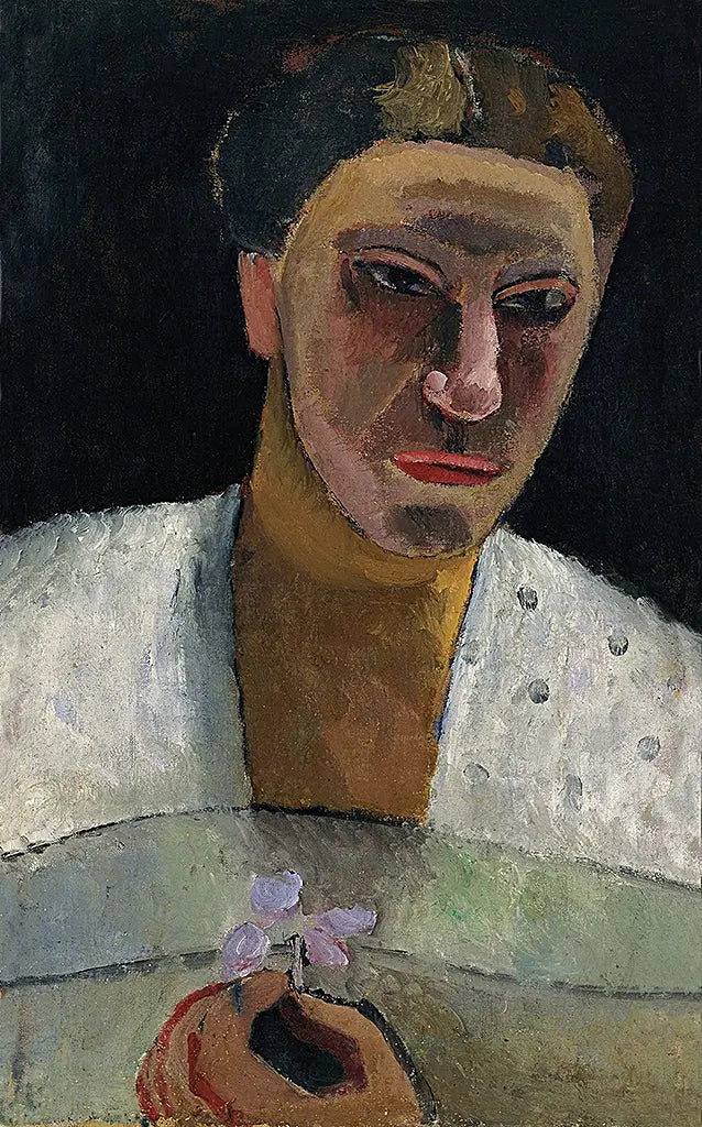 Brustbild Lee Hoetger mit Blume (1906)