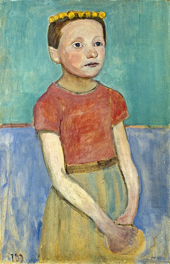 Halbfigur eines Mädchens mit gelbem Kranz im Haar (1902)
