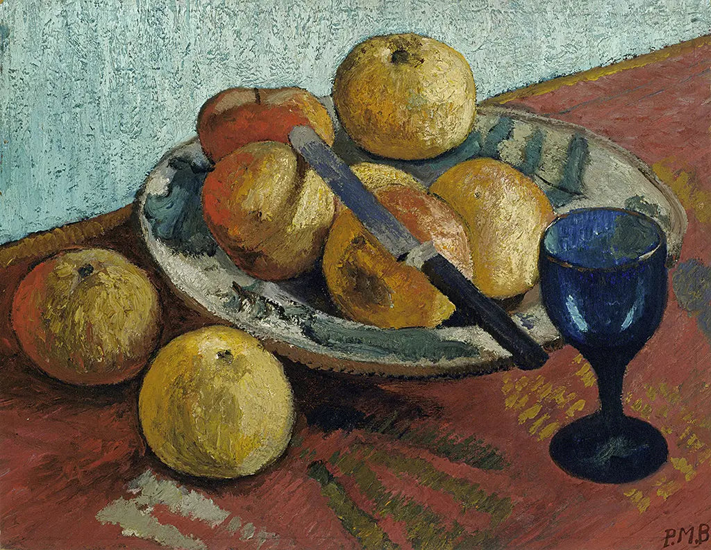 Stillleben mit Äpfeln und grünem Glas (1906)