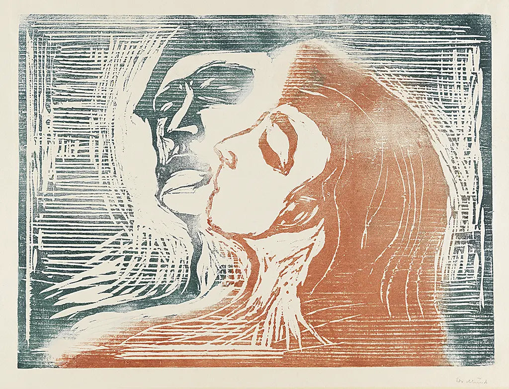 Kopf bei Kopf Mann und Weib sich küssend (1905)