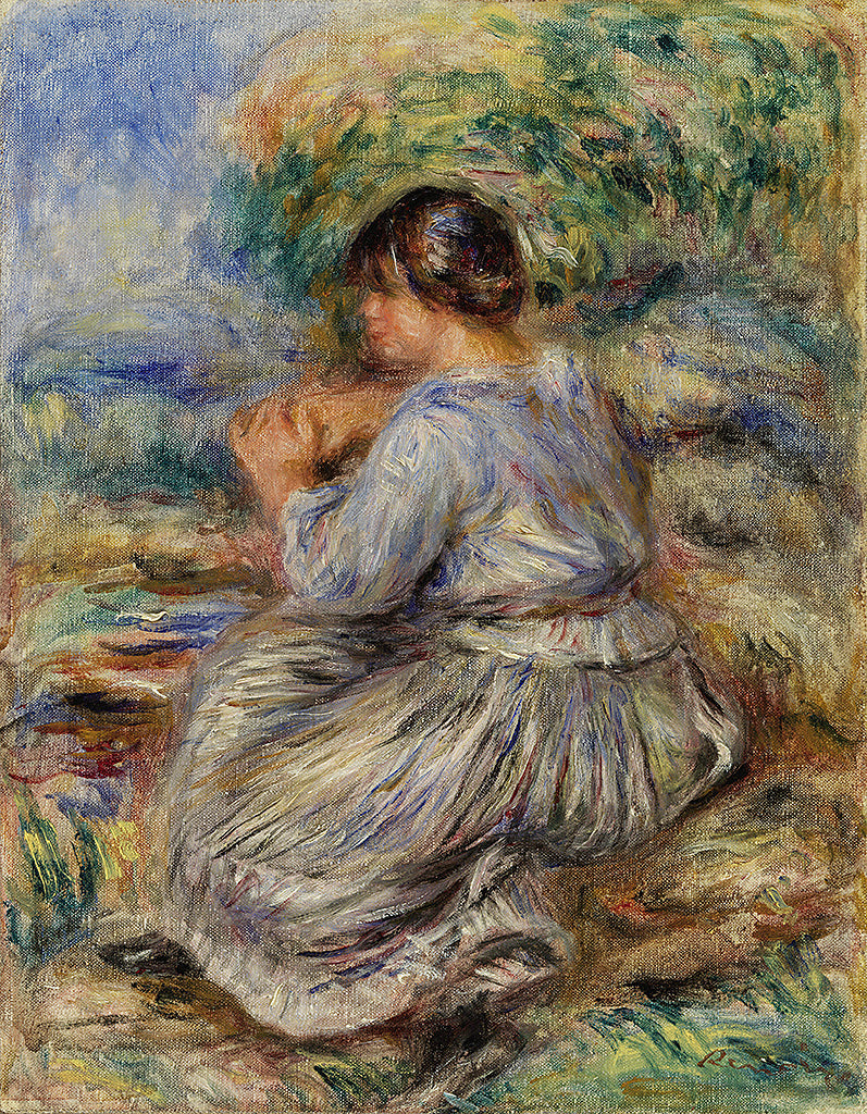 Girl seated in a landscape - Jeune fille assise dans un jardin (1914)