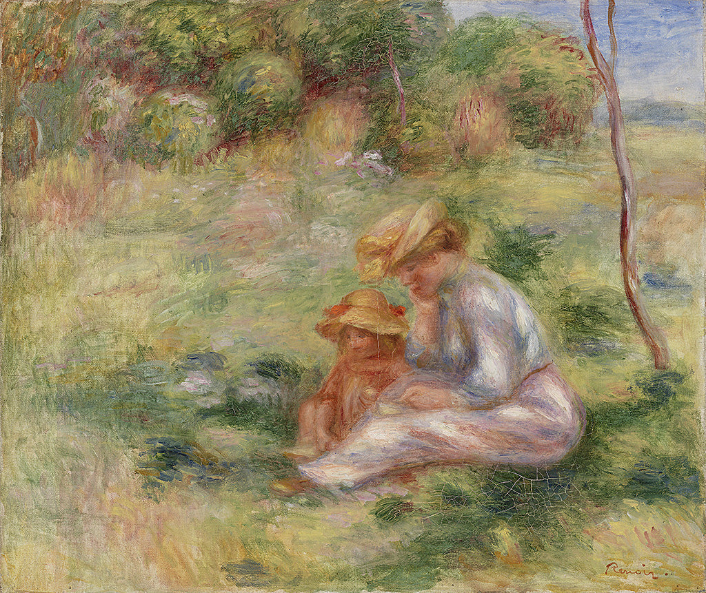 Woman and child in the grass - Femme avec enfant sur l'herbe (1898)