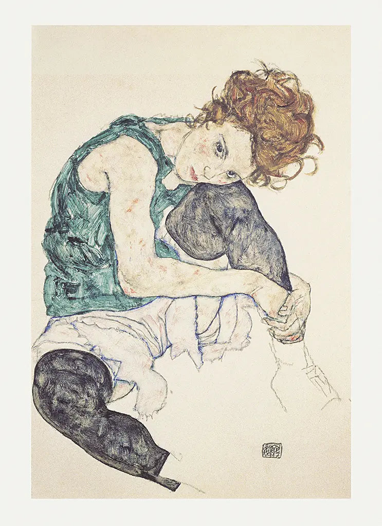 Sitzende Frau mit hochgezogenem Knie (1917)