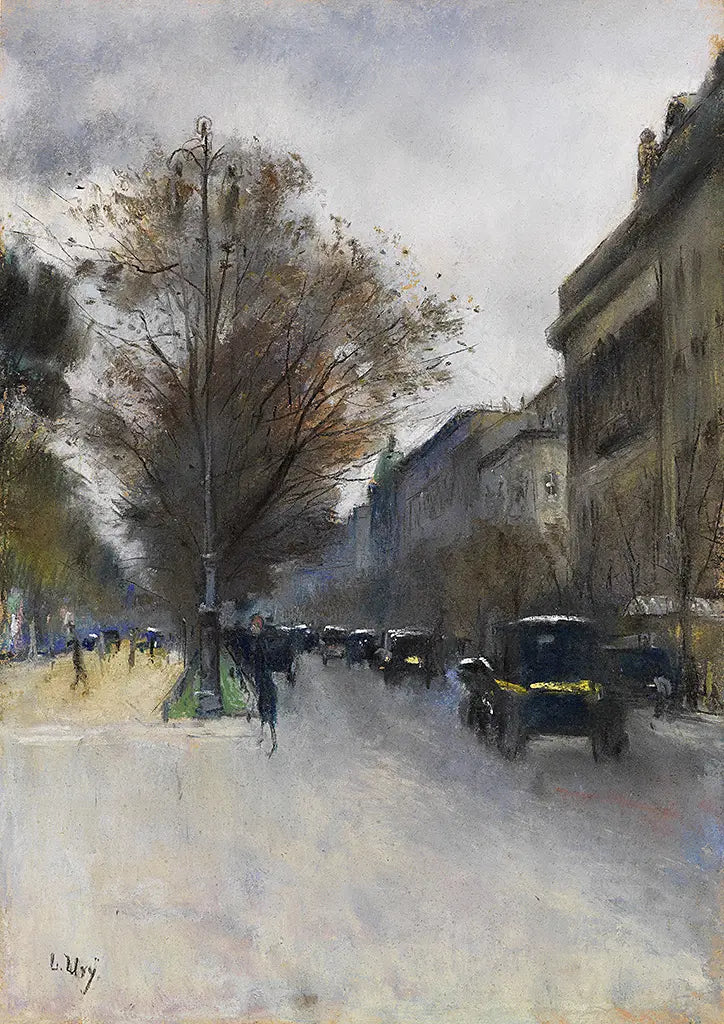 Berliner Straßenszene im Herbst Hotel Adlon Berlin (1920)