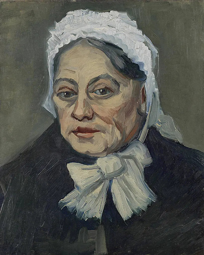 Kopf einer alten Frau mit weißer Haube - Die Amme (1885)